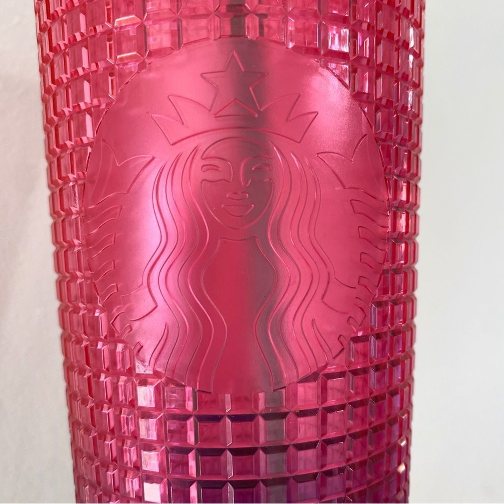 STARBUCKS JEWELED VENTI TUMBLER GRADIENT OMBRE PINK PURPLE WITH LID AND STRAW - Picture 3 of 4